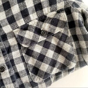 Madewell Light Gray & Dark Gray Plaid Checked Flannel Button Down XS